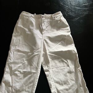 Lane Bryant Cream Wide-Leg Crop Pants